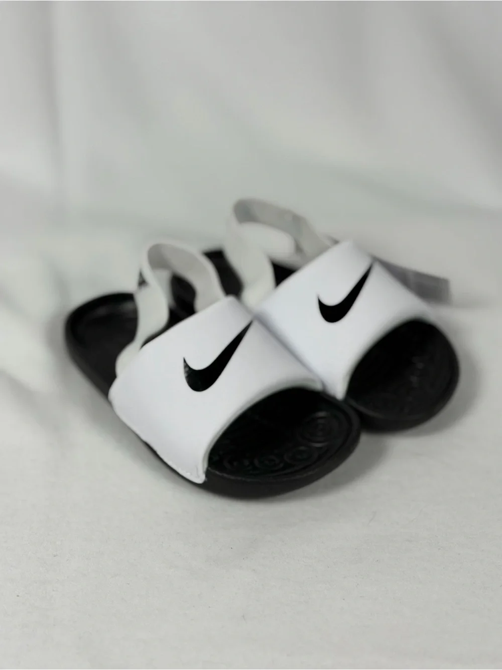 New Nike Kawa Slide (TD) Toddler Sandals - White/Black Size 8c